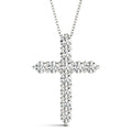 11 Stone Lab Diamond Cross Necklace