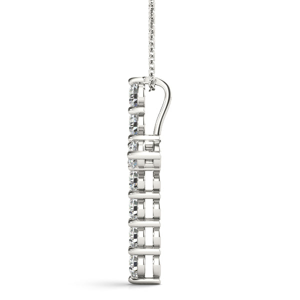 11 Stone Lab Diamond Cross Necklace
