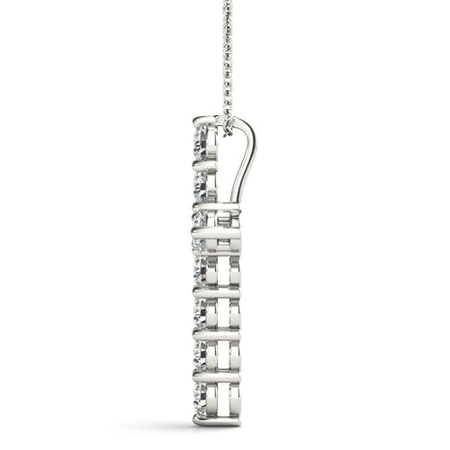 11 Stone Lab Diamond Cross Necklace