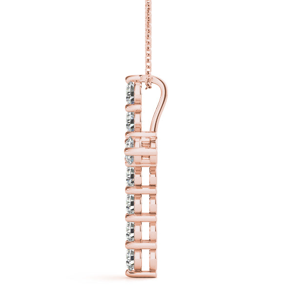 11 Stone Lab Diamond Cross Necklace
