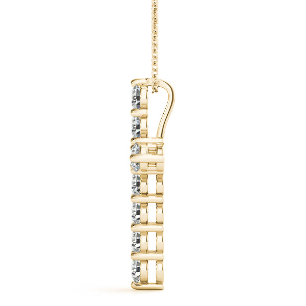 11 Stone Lab Diamond Cross Necklace