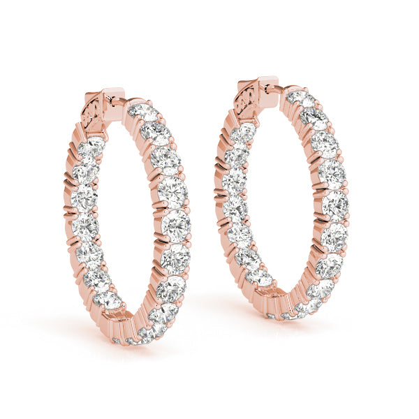 Lab Diamond Shared Prong Inside-Out Hoop Earrings