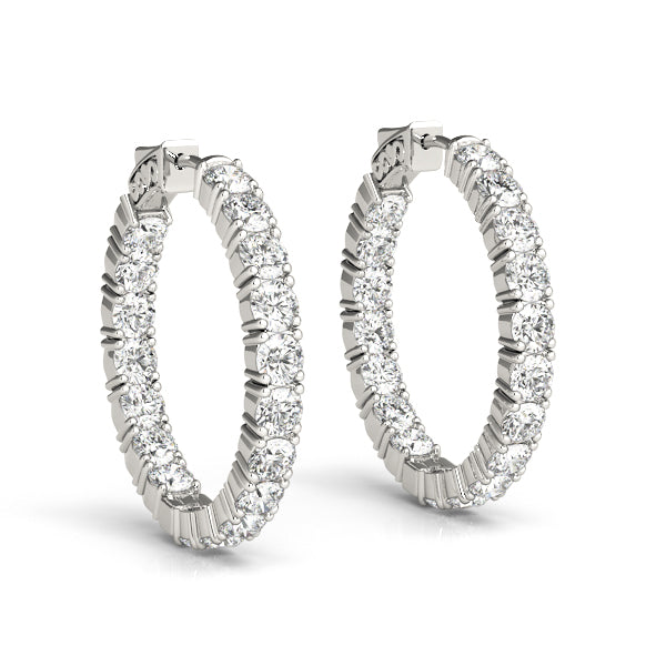 Lab Diamond Shared Prong Inside-Out Hoop Earrings