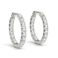 Lab Diamond Shared Prong Inside-Out Hoop Earrings