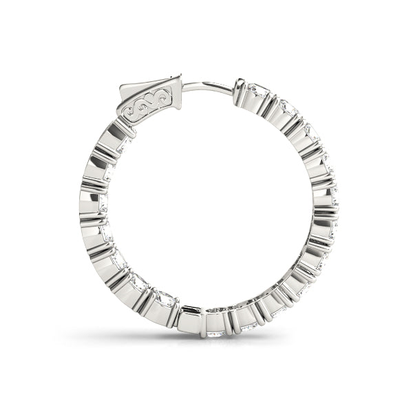 Lab Diamond Shared Prong Inside-Out Hoop Earrings