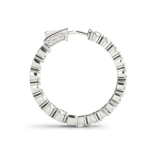 Lab Diamond Shared Prong Inside-Out Hoop Earrings
