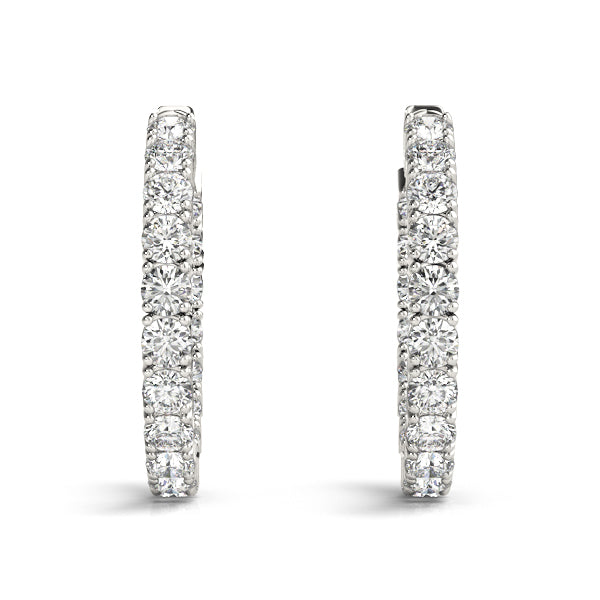 Lab Diamond Shared Prong Inside-Out Hoop Earrings