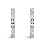 Lab Diamond Shared Prong Inside-Out Hoop Earrings