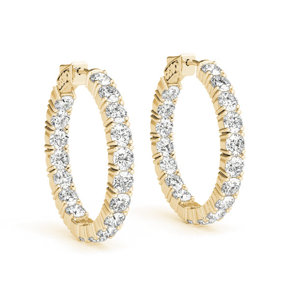 Lab Diamond Shared Prong Inside-Out Hoop Earrings