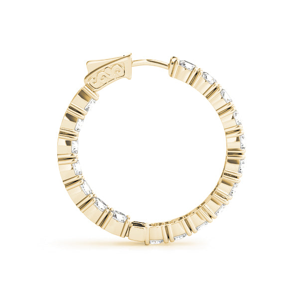 Lab Diamond Shared Prong Inside-Out Hoop Earrings