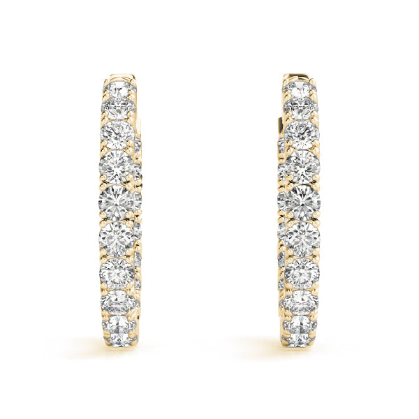 Lab Diamond Shared Prong Inside-Out Hoop Earrings