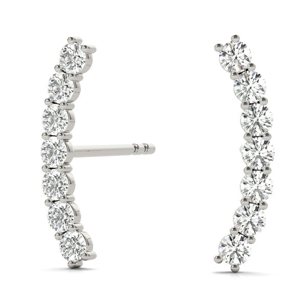Lab Diamond Curved Bar Earrings