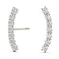 Lab Diamond Curved Bar Earrings