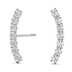 Lab Diamond Curved Bar Earrings