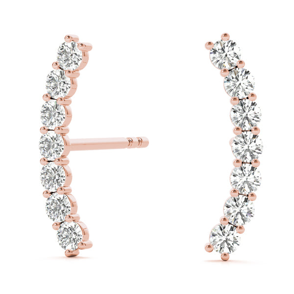 Lab Diamond Curved Bar Earrings