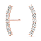 Lab Diamond Curved Bar Earrings