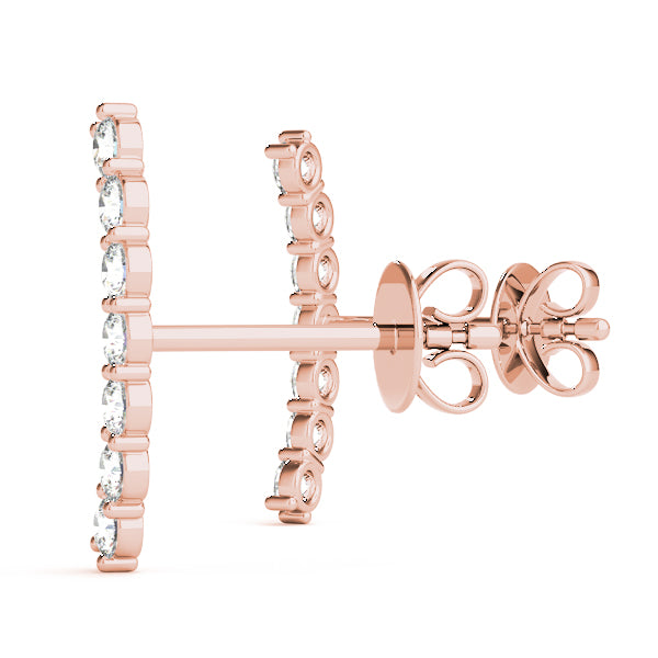 Lab Diamond Curved Bar Earrings