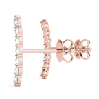 Lab Diamond Curved Bar Earrings