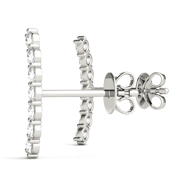 Lab Diamond Curved Bar Earrings