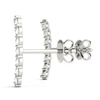 Lab Diamond Curved Bar Earrings