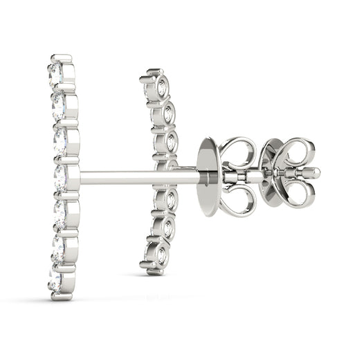 Lab Diamond Curved Bar Earrings