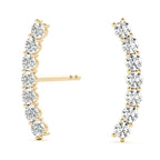 Lab Diamond Curved Bar Earrings