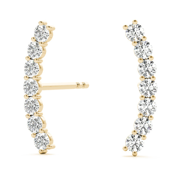 Lab Diamond Curved Bar Earrings