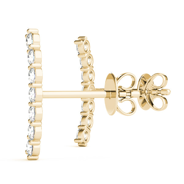 Lab Diamond Curved Bar Earrings