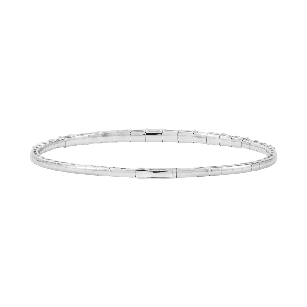 Lab Grown Diamond Graduated Emerald Cut Flexible Half Bangle
