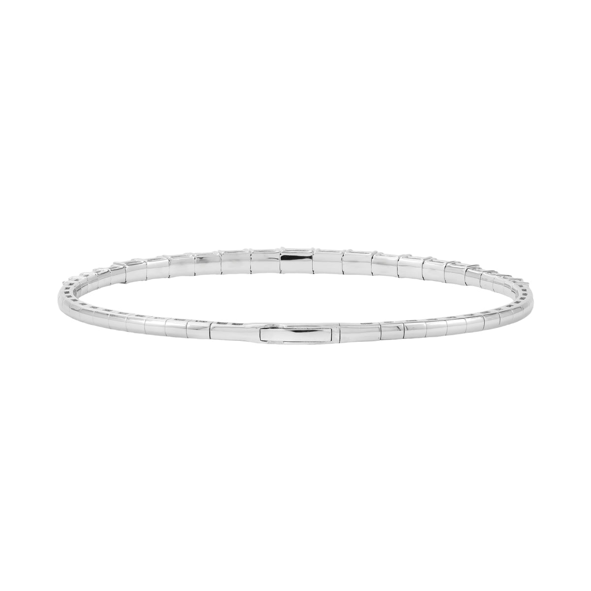 Lab Grown Diamond Graduated Emerald Cut Flexible Half Bangle