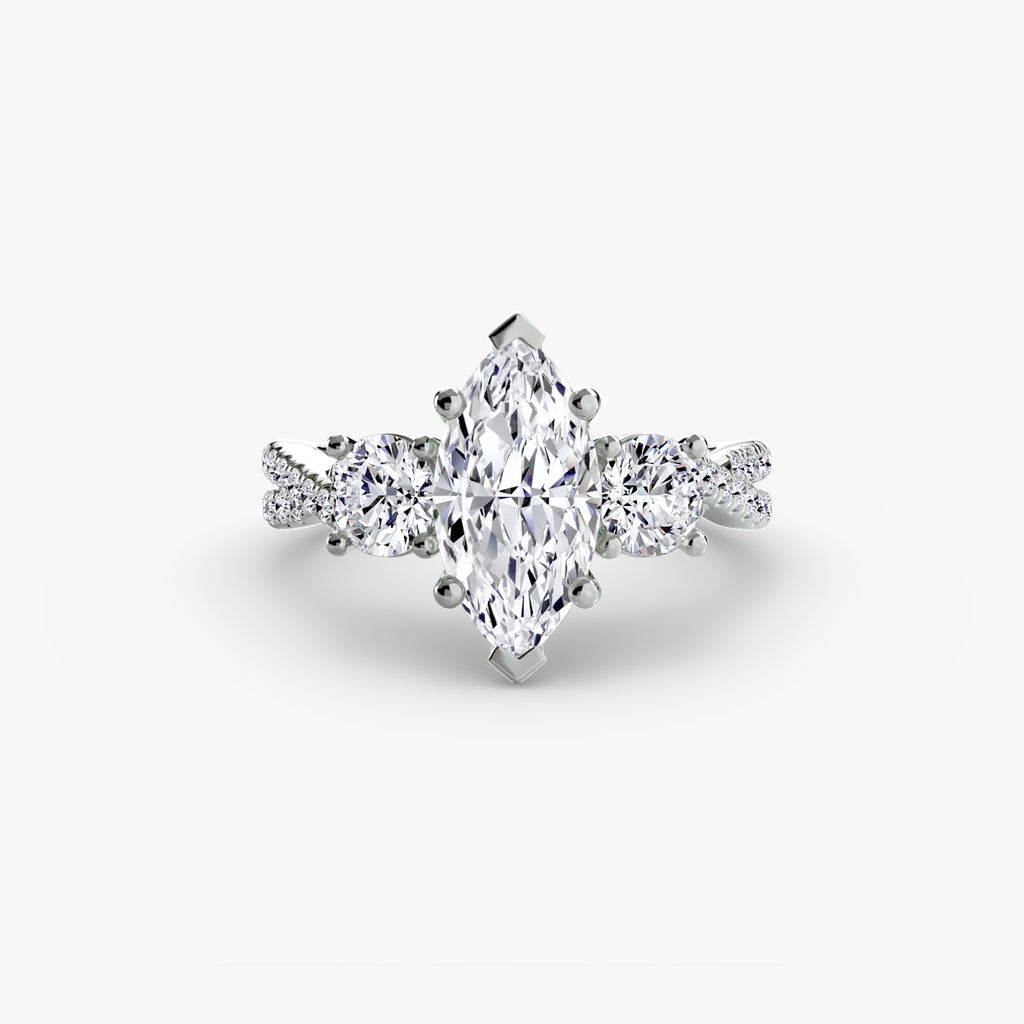 Three-Stone with Pavé Band 2