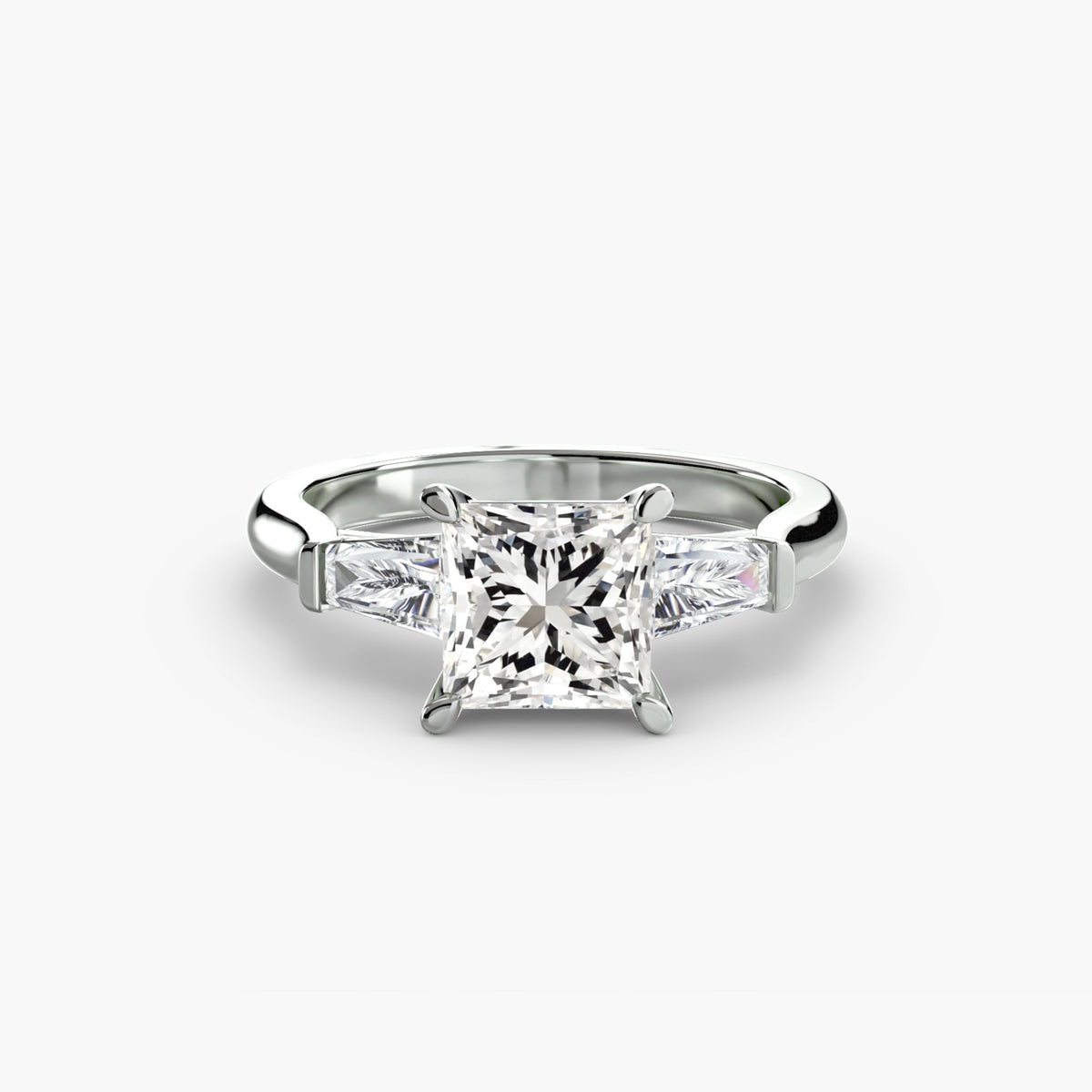 Three-Stone Ring (Baguette Side Stones)