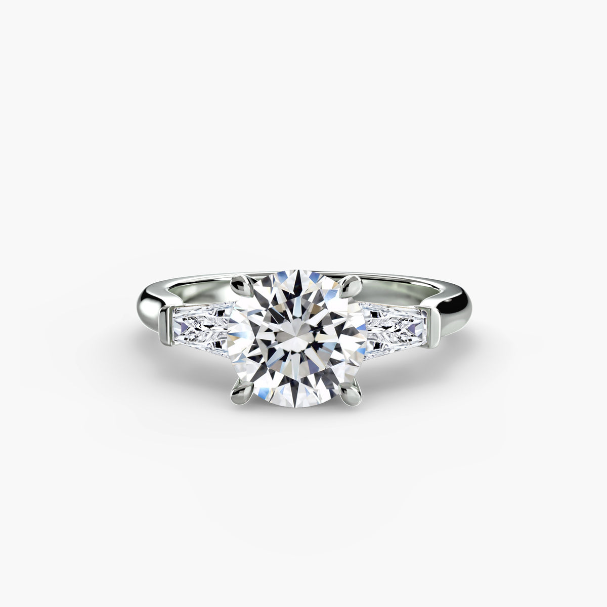 Three-Stone Ring (Baguette Side Stones)