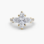 Three-Stone Ring with Pavé Band 4