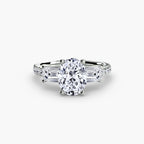 Three-Stone Ring with Pavé Band 4