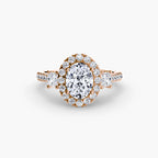 Three-Stone Ring with Halo 2