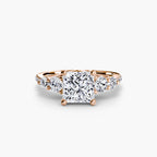 Five Stone Ring with Pavé Band