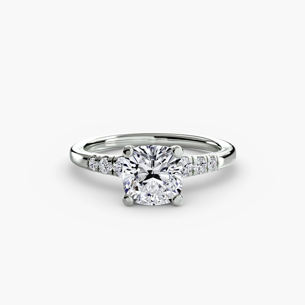 Solitaire with Shoulder Accents