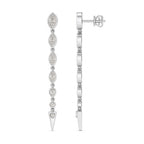 Lab Diamond Marquise & Round Drop Earrings