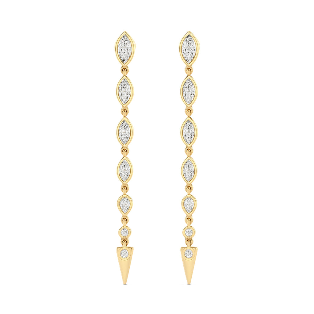 Lab Diamond Marquise & Round Drop Earrings