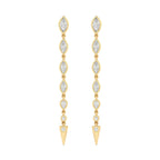 Lab Diamond Marquise & Round Drop Earrings