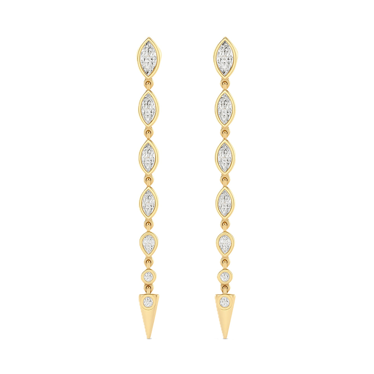 Lab Diamond Marquise & Round Drop Earrings