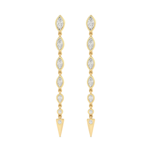 Lab Diamond Marquise & Round Drop Earrings