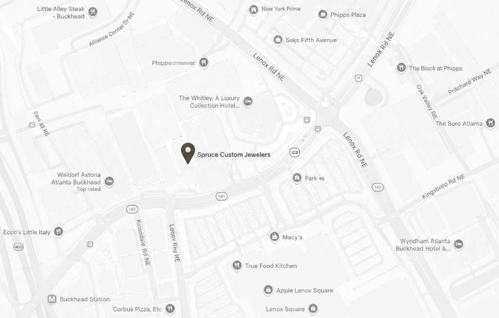 Map showing Spruce Custom Jewelers in Buckhead, Atlanta
